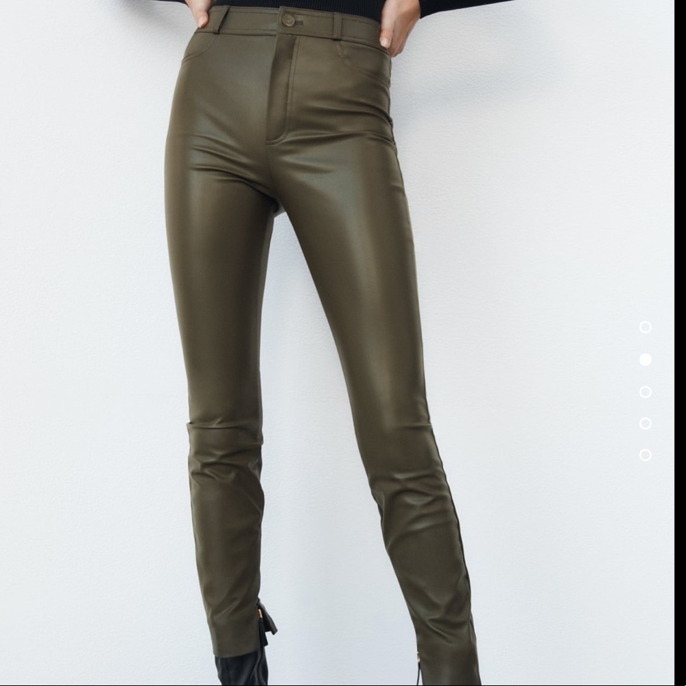 Zara faux leather leggings size Large